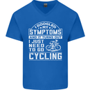 Cycling I Googled My Symptoms Cyclist Funny Mens V-Neck Cotton T-Shirt Royal Blue