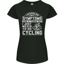 Cycling I Googled My Symptoms Cyclist Funny Womens Petite Cut T-Shirt Black