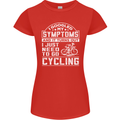 Cycling I Googled My Symptoms Cyclist Funny Womens Petite Cut T-Shirt Red