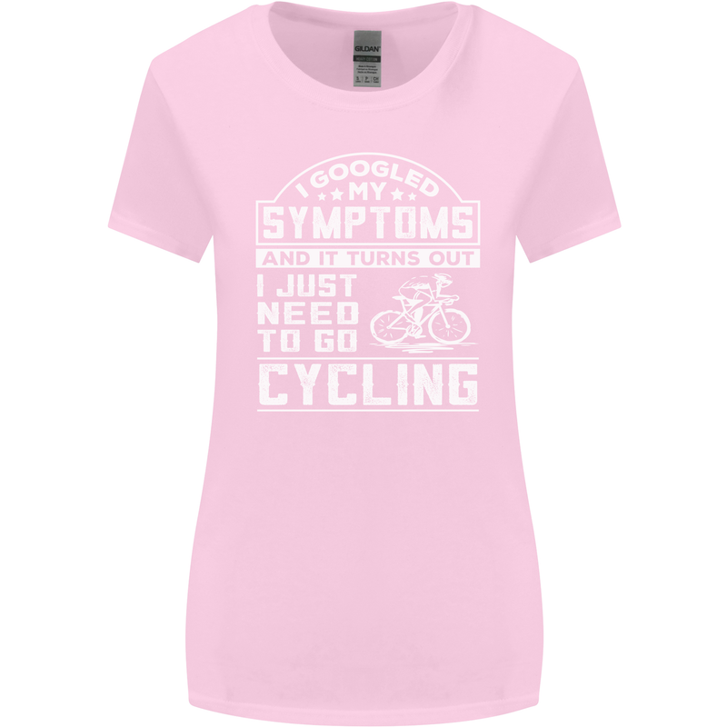 Cycling I Googled My Symptoms Cyclist Funny Womens Wider Cut T-Shirt Light Pink
