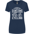 Cycling I Googled My Symptoms Cyclist Funny Womens Wider Cut T-Shirt Navy Blue