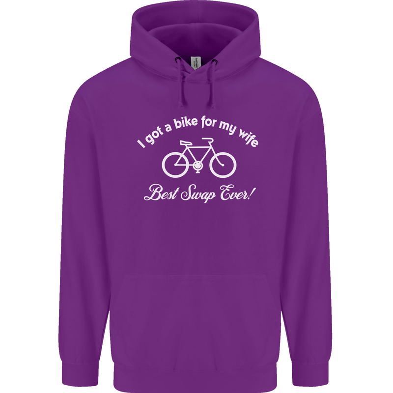 Cycling I Got a Bike for My Wife Cyclist Mens 80% Cotton Hoodie Purple