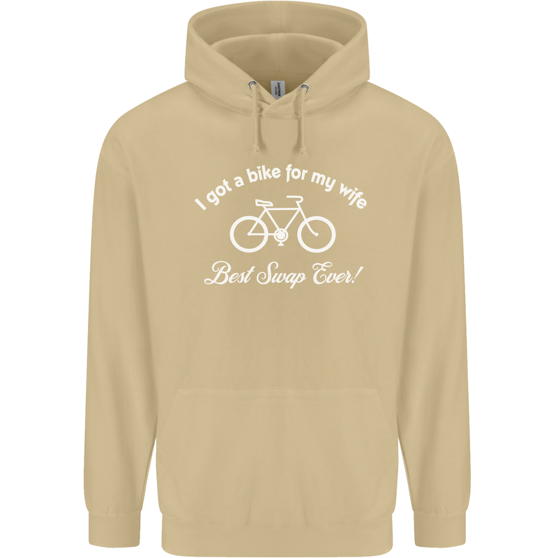 Cycling I Got a Bike for My Wife Cyclist Mens 80% Cotton Hoodie Sand