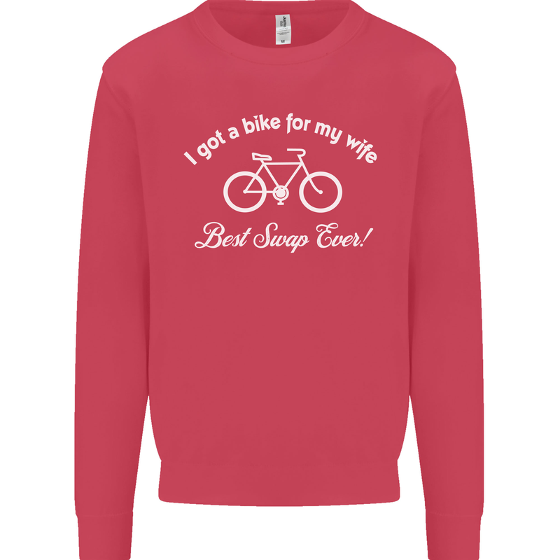 Cycling I Got a Bike for My Wife Cyclist Mens Sweatshirt Jumper Heliconia