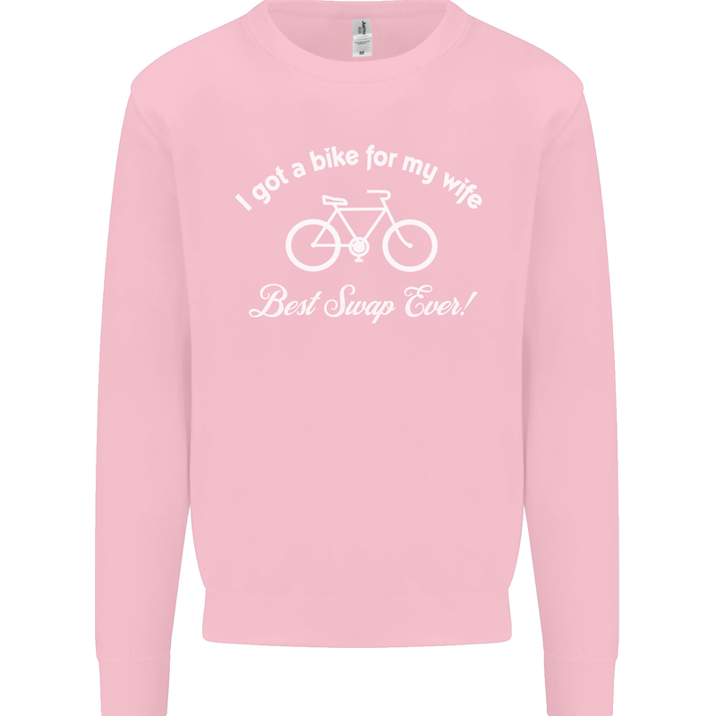 Cycling I Got a Bike for My Wife Cyclist Mens Sweatshirt Jumper Light Pink