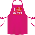 Cycling I Love My Wife Cyclist Funny Cotton Apron 100% Organic Pink