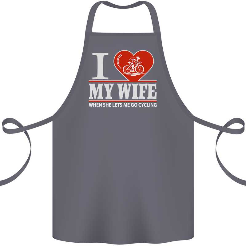 Cycling I Love My Wife Cyclist Funny Cotton Apron 100% Organic Steel