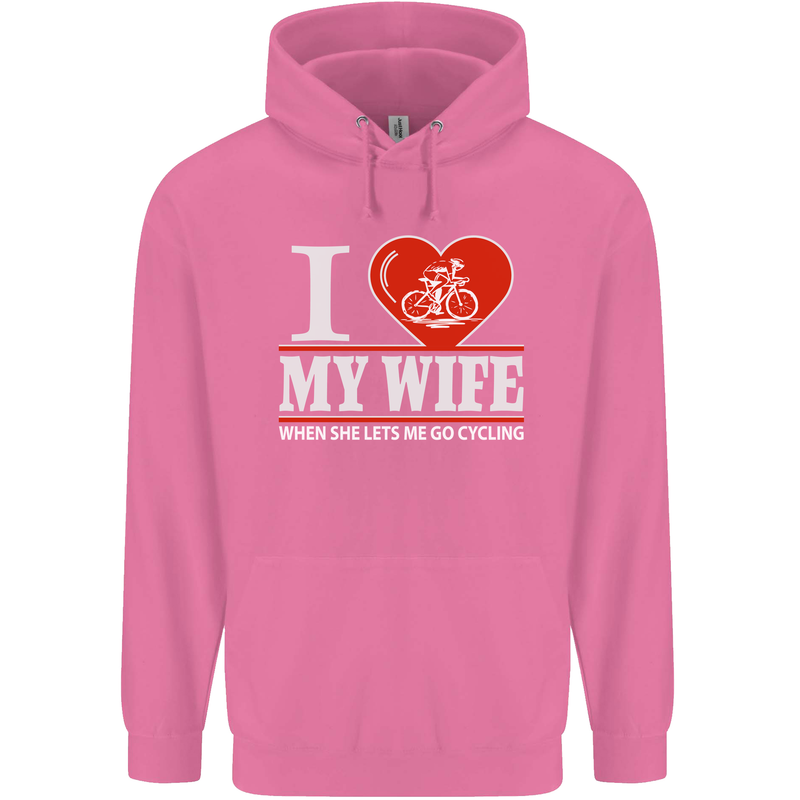 Cycling I Love My Wife Cyclist Funny Mens 80% Cotton Hoodie Azelea