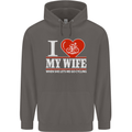 Cycling I Love My Wife Cyclist Funny Mens 80% Cotton Hoodie Charcoal