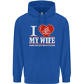 Cycling I Love My Wife Cyclist Funny Mens 80% Cotton Hoodie Royal Blue
