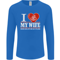 Cycling I Love My Wife Cyclist Funny Mens Long Sleeve T-Shirt Royal Blue