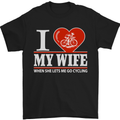 Cycling I Love My Wife Cyclist Funny Mens T-Shirt Cotton Gildan Black