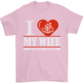 Cycling I Love My Wife Cyclist Funny Mens T-Shirt Cotton Gildan Light Pink