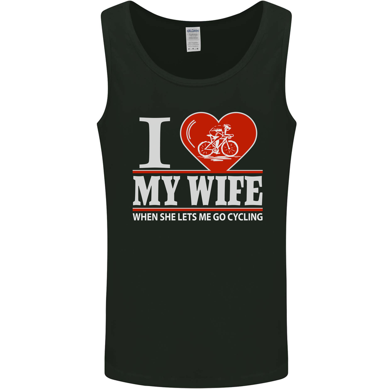 Cycling I Love My Wife Cyclist Funny Mens Vest Tank Top Black