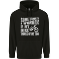 Cycling I Wonder If My Bike Bicycle Cyclist Childrens Kids Hoodie Black