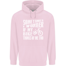 Cycling I Wonder If My Bike Bicycle Cyclist Childrens Kids Hoodie Light Pink
