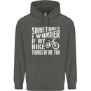 Cycling I Wonder If My Bike Bicycle Cyclist Childrens Kids Hoodie Storm Grey