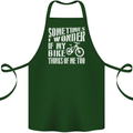 Cycling I Wonder If My Bike Bicycle Cyclist Cotton Apron 100% Organic Forest Green
