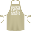 Cycling I Wonder If My Bike Bicycle Cyclist Cotton Apron 100% Organic Khaki