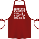 Cycling I Wonder If My Bike Bicycle Cyclist Cotton Apron 100% Organic Maroon