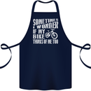 Cycling I Wonder If My Bike Bicycle Cyclist Cotton Apron 100% Organic Navy Blue