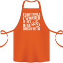 Cycling I Wonder If My Bike Bicycle Cyclist Cotton Apron 100% Organic Orange