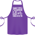 Cycling I Wonder If My Bike Bicycle Cyclist Cotton Apron 100% Organic Purple