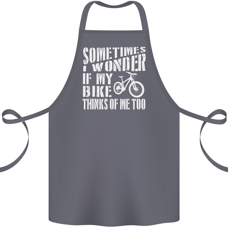 Cycling I Wonder If My Bike Bicycle Cyclist Cotton Apron 100% Organic Steel