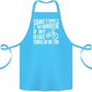 Cycling I Wonder If My Bike Bicycle Cyclist Cotton Apron 100% Organic Turquoise