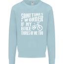 Cycling I Wonder If My Bike Bicycle Cyclist Kids Sweatshirt Jumper Light Blue