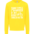 Cycling I Wonder If My Bike Bicycle Cyclist Kids Sweatshirt Jumper Yellow
