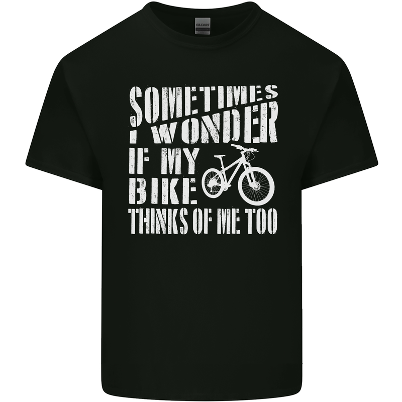 Cycling I Wonder If My Bike Bicycle Cyclist Kids T-Shirt Childrens Black
