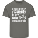 Cycling I Wonder If My Bike Bicycle Cyclist Kids T-Shirt Childrens Charcoal