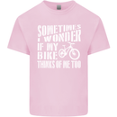 Cycling I Wonder If My Bike Bicycle Cyclist Kids T-Shirt Childrens Light Pink