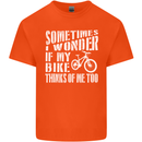 Cycling I Wonder If My Bike Bicycle Cyclist Kids T-Shirt Childrens Orange
