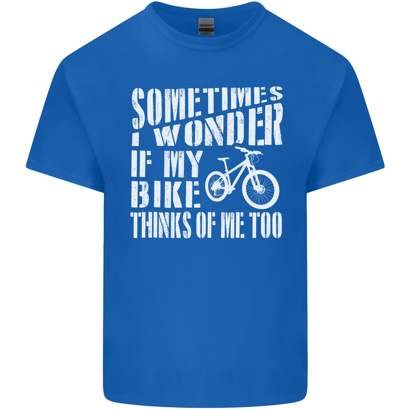 Cycling I Wonder If My Bike Bicycle Cyclist Kids T-Shirt Childrens Royal Blue