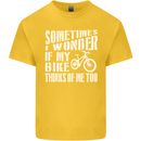 Cycling I Wonder If My Bike Bicycle Cyclist Kids T-Shirt Childrens Yellow