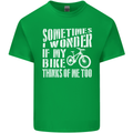 Cycling I Wonder If My Bike Bicycle Cyclist Mens Cotton T-Shirt Tee Top Irish Green
