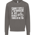 Cycling I Wonder If My Bike Bicycle Cyclist Mens Sweatshirt Jumper Charcoal