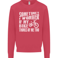 Cycling I Wonder If My Bike Bicycle Cyclist Mens Sweatshirt Jumper Heliconia