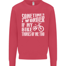 Cycling I Wonder If My Bike Bicycle Cyclist Mens Sweatshirt Jumper Heliconia