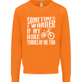 Cycling I Wonder If My Bike Bicycle Cyclist Mens Sweatshirt Jumper Orange