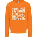 Cycling I Wonder If My Bike Bicycle Cyclist Mens Sweatshirt Jumper Orange