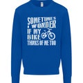 Cycling I Wonder If My Bike Bicycle Cyclist Mens Sweatshirt Jumper Royal Blue