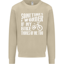 Cycling I Wonder If My Bike Bicycle Cyclist Mens Sweatshirt Jumper Sand