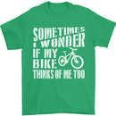 Cycling I Wonder If My Bike Bicycle Cyclist Mens T-Shirt Cotton Gildan Irish Green