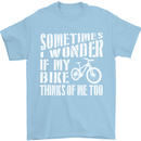 Cycling I Wonder If My Bike Bicycle Cyclist Mens T-Shirt Cotton Gildan Light Blue