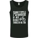 Cycling I Wonder If My Bike Bicycle Cyclist Mens Vest Tank Top Black