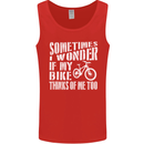 Cycling I Wonder If My Bike Bicycle Cyclist Mens Vest Tank Top Red