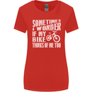 Cycling I Wonder If My Bike Bicycle Cyclist Womens Wider Cut T-Shirt Red